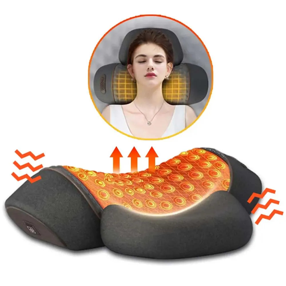 Electric Neck Massage Pillow Heating & Vibration -by RD