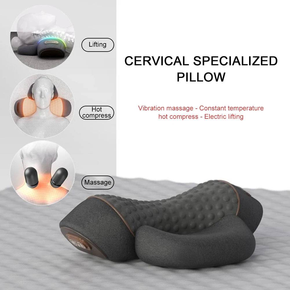 Electric Neck Massage Pillow Heating & Vibration -by RD