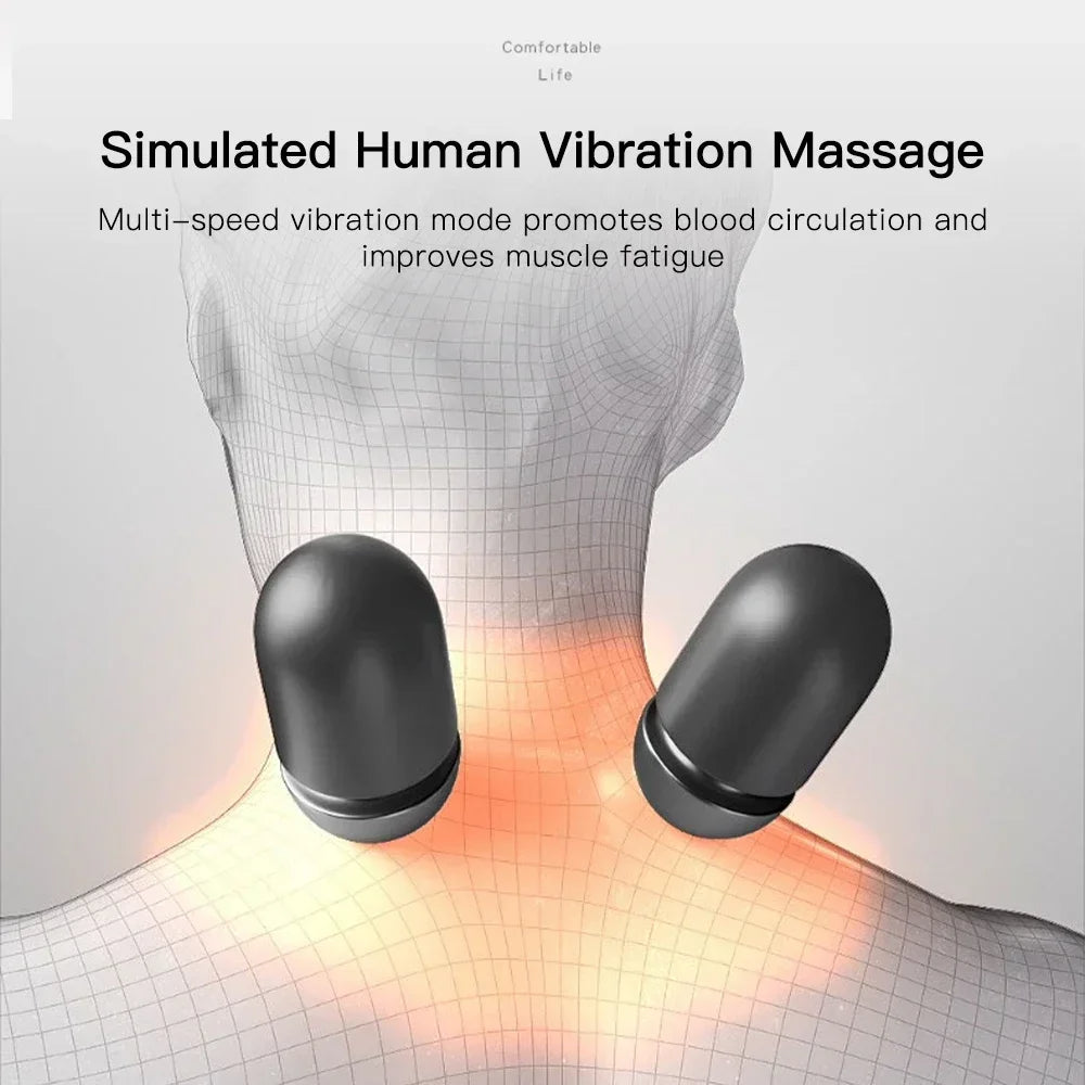 Electric Neck Massage Pillow Heating & Vibration -by RD